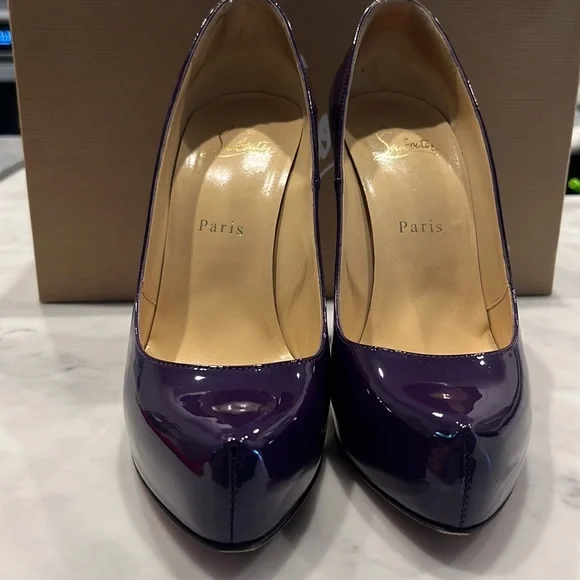 Christian Louboutin Rolando 120mm Patent Leather Violet/Purple size 39 - Picture 6 of 7